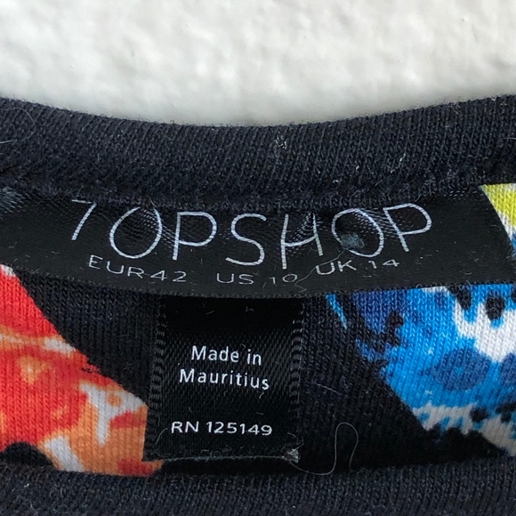 Topshop Long Sleeve Floral Print Bodycon Dress - Picture 6 of 8